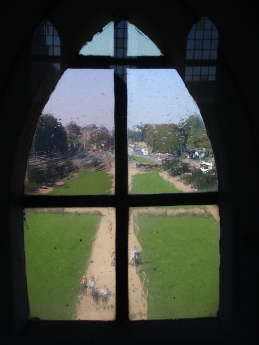 A window view toward the outer city from the Turret at the City Gate.